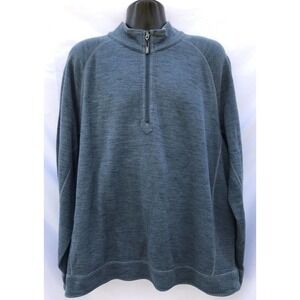 Tommy Bahama Blue 1/4 Zip Sweater Reversible Mens Sz XL
